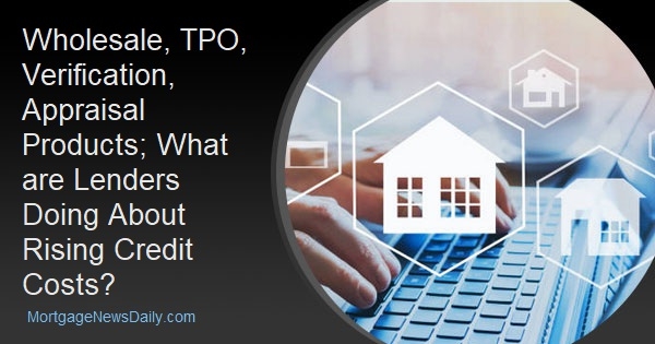 Wholesale, TPO, Verification, Appraisal Products; What are Lenders Doing About Rising Credit Costs? - Vimarsana News