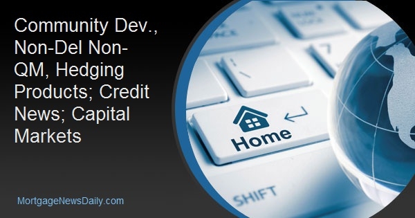 Community Dev., Non-Del Non-QM, Hedging Products; Credit News; Capital Markets
